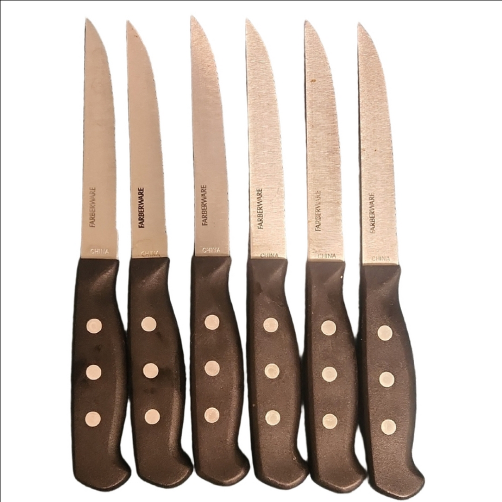Farberware Black and Silver Steak Knife Set
